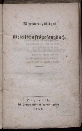 Allgemeingültiges Gesellschaftsgesangbuch