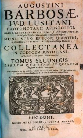 Collectanea in Codicem Justiniani. 2