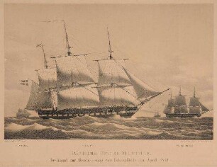 Dänische Ostseeflottille auf dem Marsch nach Eckernförde (April 1849)