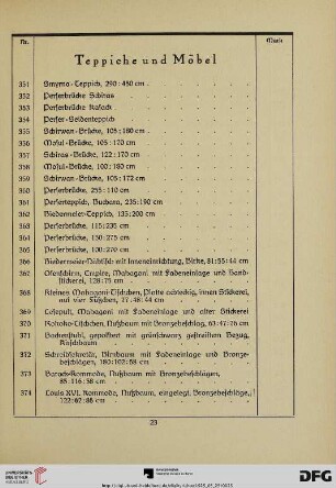 Teppiche und Möbel (Nr. 351-400)