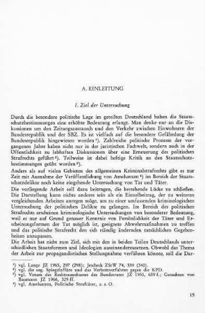 I. Ziel der Untersuchung