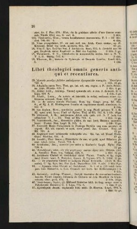 26-42, Libri theologici omnis generis antiqui recentiores