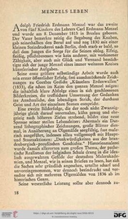 Menzels Leben