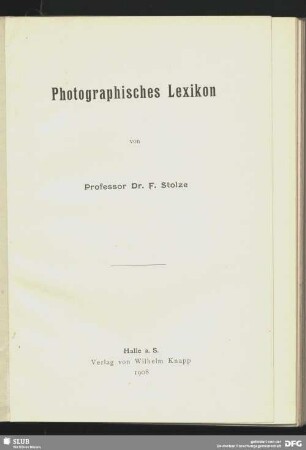 Photographisches Lexikon