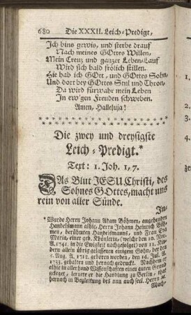 Die zwey und dreysigste Leich-Predigt.