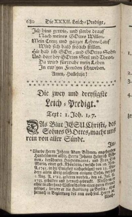 Die zwey und dreysigste Leich-Predigt.