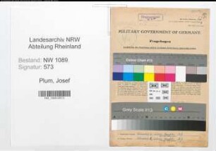 Entnazifizierung Josef Plum , geb. 07.02.1914 (Polizeibeamter)