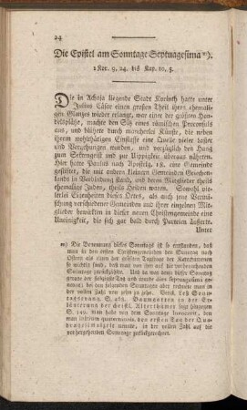 Die Epistel am Sonntage Septuagesima. 1 Kor. 9, 24. bis Kap. 10, 5