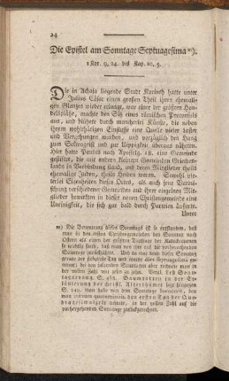 Die Epistel am Sonntage Septuagesima. 1 Kor. 9, 24. bis Kap. 10, 5