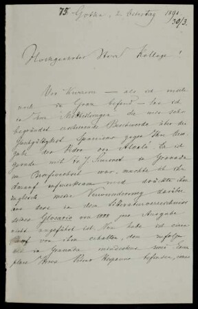 Brief von Hugo Schuchardt an Paul de Lagarde, Gotha, 30.3.1891