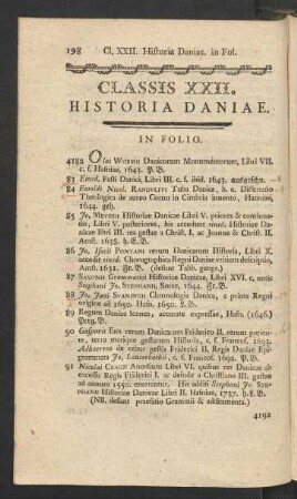 Classis XXII. Historia Daniae