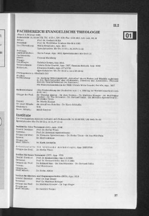 II.2 Fachbereiche