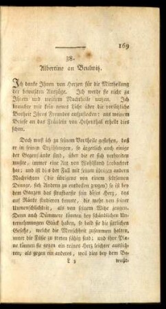 38. Albertine an Beulwitz.