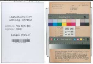 Entnazifizierung Wilhelm Langen , geb. 06.05.1904 (Verw.Angestellter)