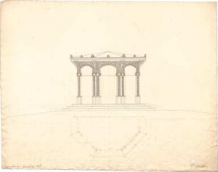 Speeth, Ferdinand; Pavillon - Teilgrundriss, Ansicht