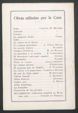 Obras editadas por la casa