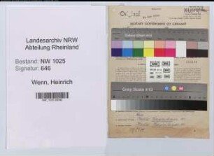 Entnazifizierung Heinrich Wenn , geb. 29.09.1908 (Stadtinspektor)