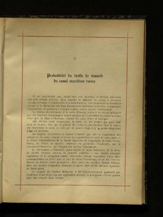 X Probabilité du traffic de transit du canal maritime russe