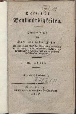 Hessische Denkwürdigkeiten. Theil 3