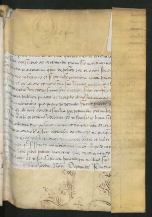 Erlassbrief von Clemens VIII. an den officialis Calaguritanus, lat., 1596 (unvollständig)