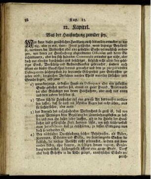 12. Kapitel. Was der Haußuchung zuwider sey.
