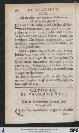 Caput IV. De Sacramentis.