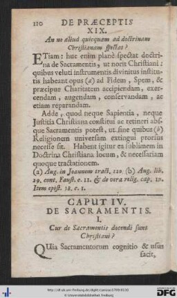 Caput IV. De Sacramentis.