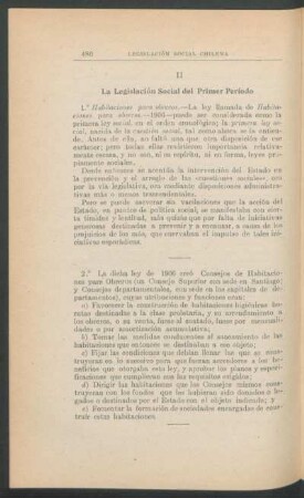 II - La Legislación Social del primer período