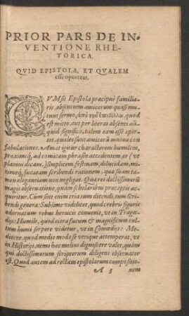 Prior Pars De Inventione Rhetorica.
