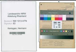 Entnazifizierung Hermann Kempgen , geb. 14.11.1909 (Kaufmann)