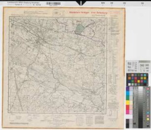 Katasteramt Mettingen  Kreis Tecklenburg, Meßtischblatt Tecklenburg 3712, Farbige Einzeichnung mit Namensliste