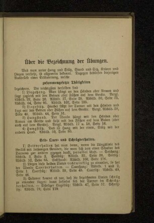 Über die Bezeichnung der Übungen.