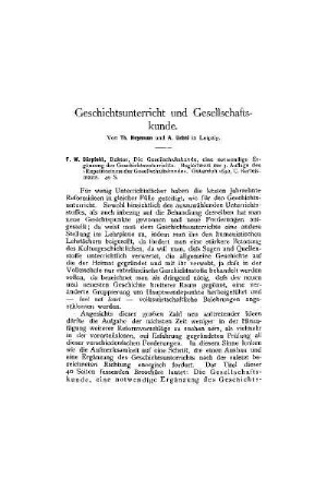 Geschichtsunterricht und Gesellschaftskunde