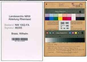 Entnazifizierung Wilhelm Brass, geb. 27.04.1893 (Baecker)