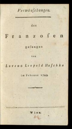 Verwünschungen. den Franzosen gesungen