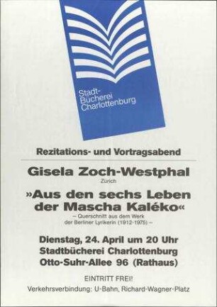 "Aus den sechs Leben der Mascha Koleko"