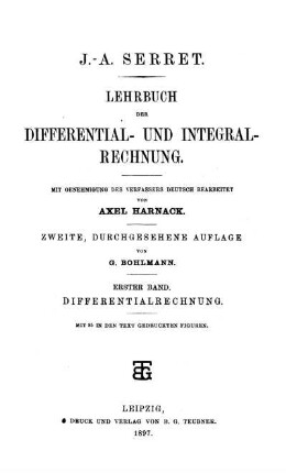Bd. 1: Lehrbuch der Differential- und Integral-Rechnung. Erster Band