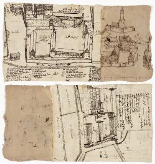 Rückerode, ehem. Burg und Gutshof (recto und verso), Felsberg, Stadt und Burg (recto)