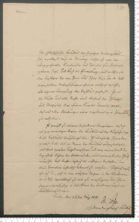 Brief von Karl Wilhelm Ferdinand Solger an Adelbert von Chamisso