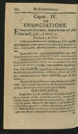 Caput IV. De Enunciatione.