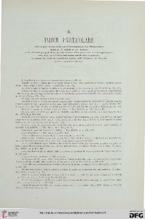 II: Indice particolare