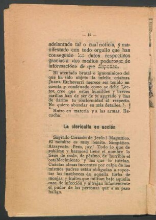 La clericalla en acción