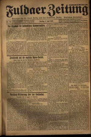 Ausgabe vom Freitag, den 05. Juli 1929.