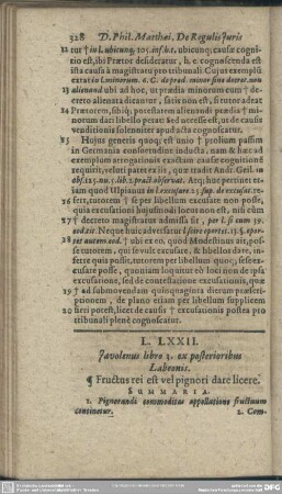 L. LXXII. Iavolenus libro 3. ex posterioribus Labeonis