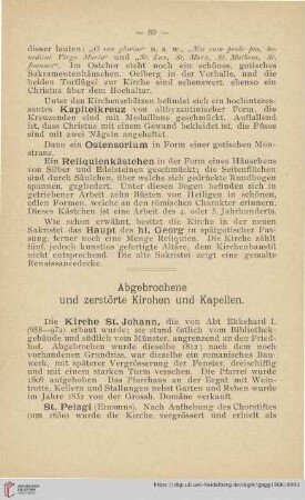 Abgebrochene und zerstörte Kirchen und Kapellen