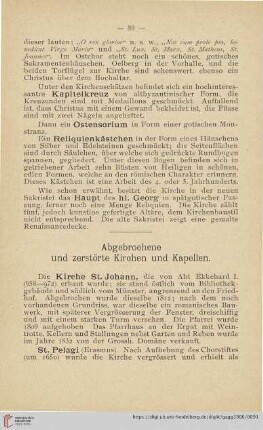 Abgebrochene und zerstörte Kirchen und Kapellen