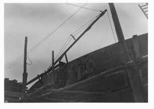Industrie-Kraftwerk. Montage des neuen Nutzwasserbehälters : Lauta (Niederlausitz). Industrie-Kraftwerk. Montage des neuen Nutzwasserbehälters