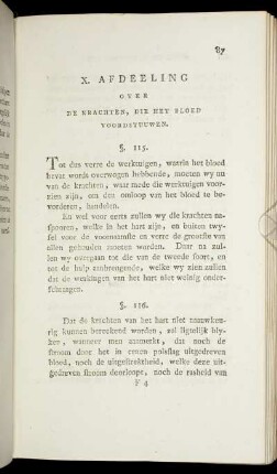 X. Afdeeling. Over de Krachten, die het Bloed Voordstuuwen