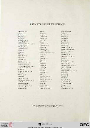 Künstlerverzeichnis