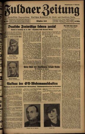 Ausgabe vom Montag, den 29. Mai 1939.